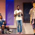students perform on stage in High School Play
